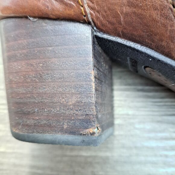Born Women's Deena Boot Size 8.5W Brown Leather Block Heel Shootie Pump Bootie - Picture 9 of 9